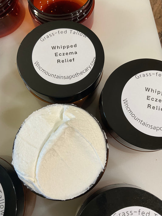 Eczema?   Grass-fed beef tallow with castor oil and jojoba oil usnea, burdock root, Eczema relief