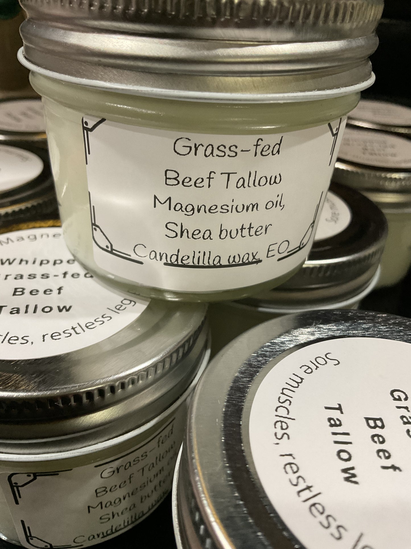 Magnesium Tallow skin nourishing and relief from sore muscles, restless leg, neuropathy 4 oz