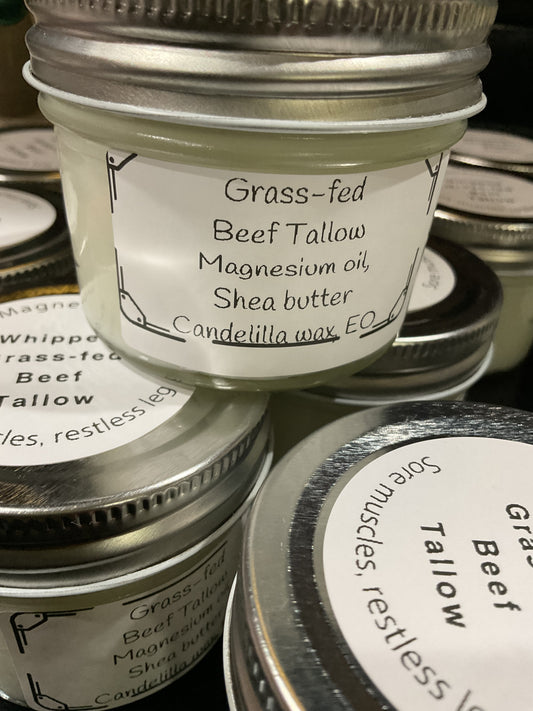 Magnesium Tallow skin nourishing and relief from sore muscles, restless leg, neuropathy 4 oz
