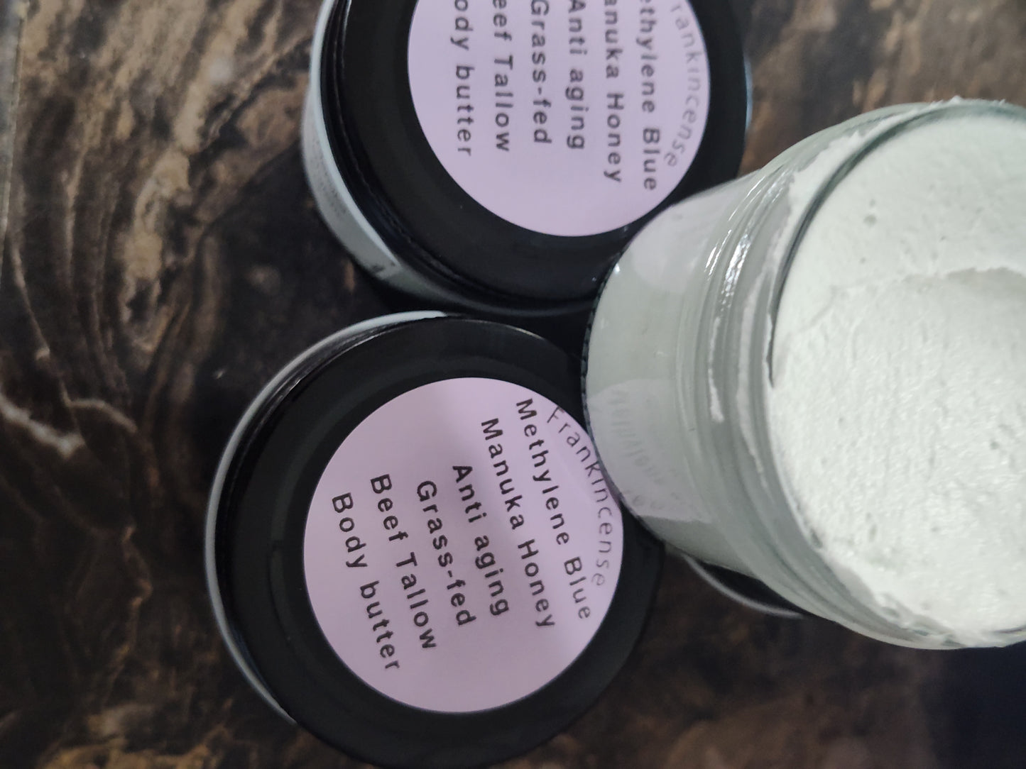 Face Cream Tallow, methylene blue manuka honey frankincense