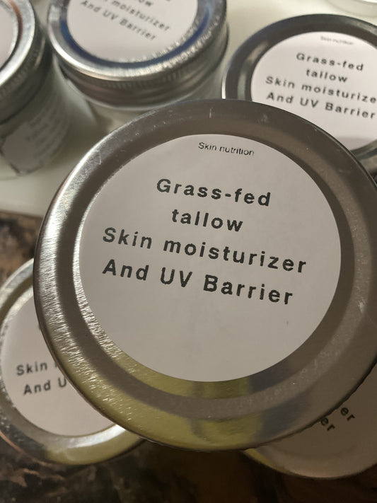 Grass-fed beef tallow w Jojoba oil coconut essential oil