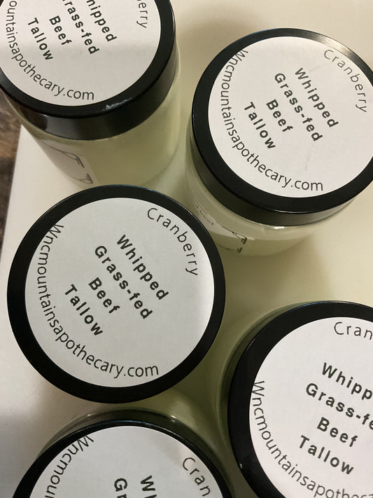 100% Grass-fed beef tallow body butter Cranberry